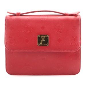 MCM‎ Red Visetos Top Handle Bag